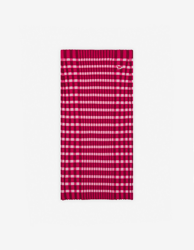 CHECKED RIBBED MIDI SKIRT 1