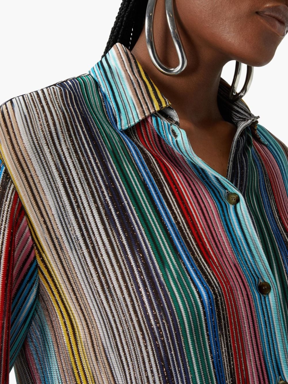 striped ribbed knit shirt - 5