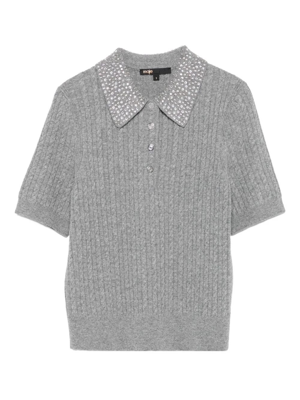 embellished cable-knit lolo top - 1