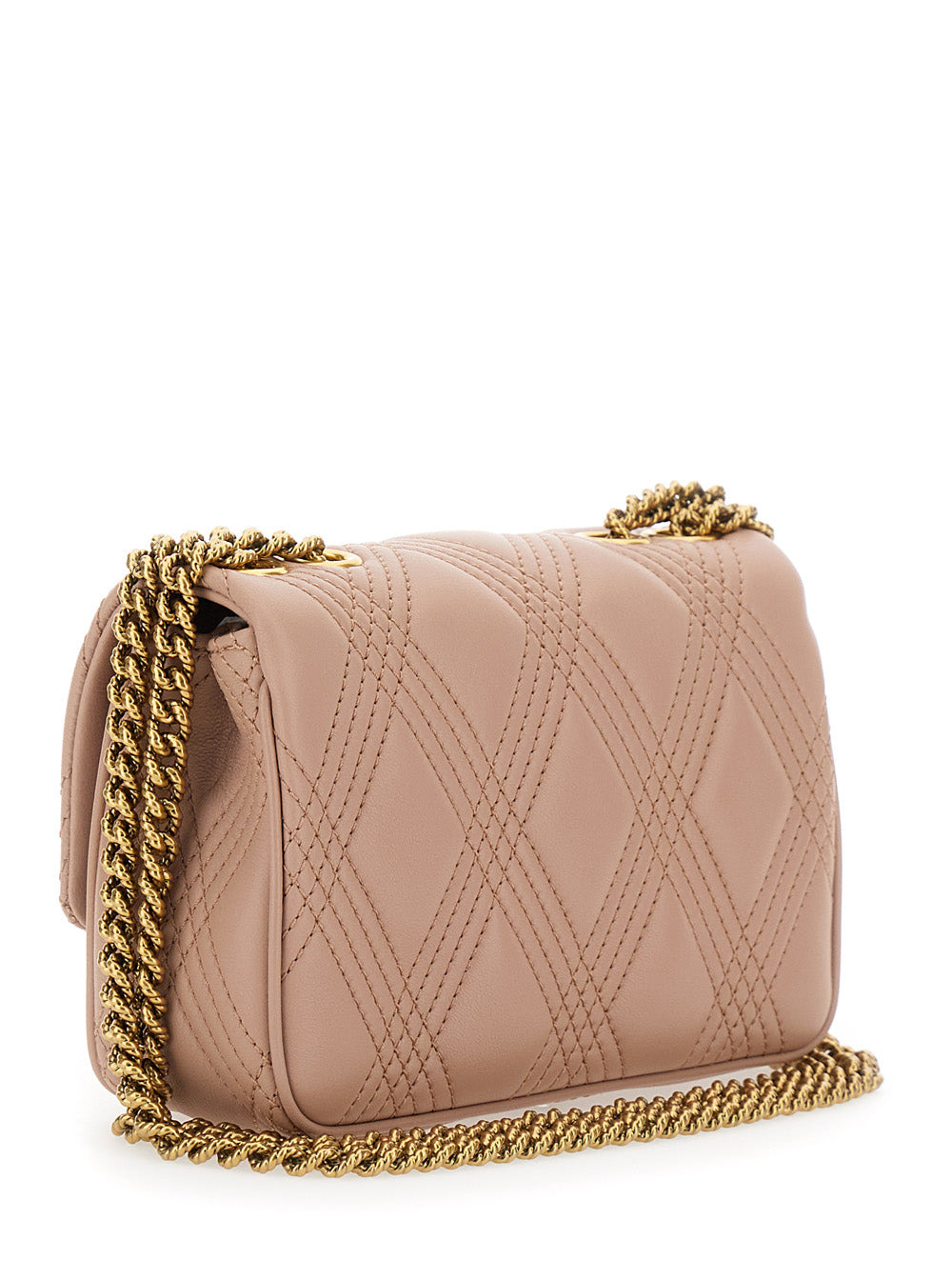 Valentino Garavani Women 'Quiltie 67' Pink Quilted Crossbody Bagwith Vlogo Plaque On The Front In Le - 3