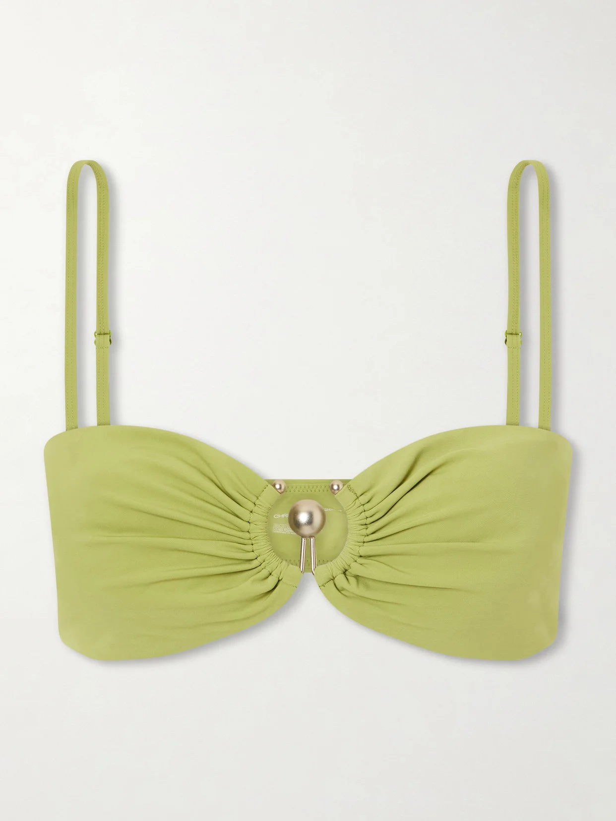 Ruched Prong Bandeau Bikini Top - 1