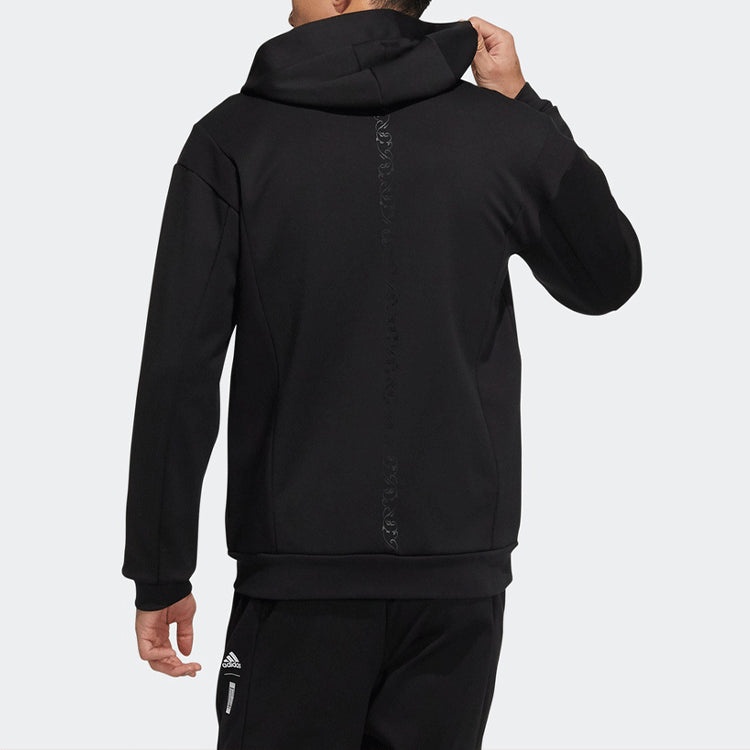 adidas Printing Logo Sports Hooded Jacket Black HE5116 - 4