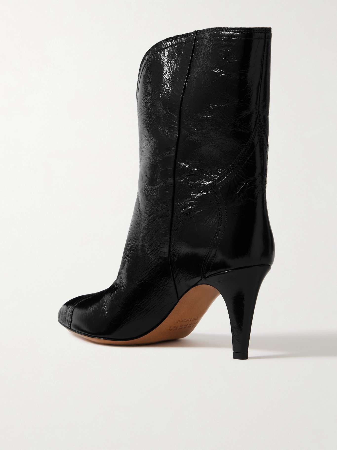 Dytho glossed crinkled-leather cowboy boots - 3