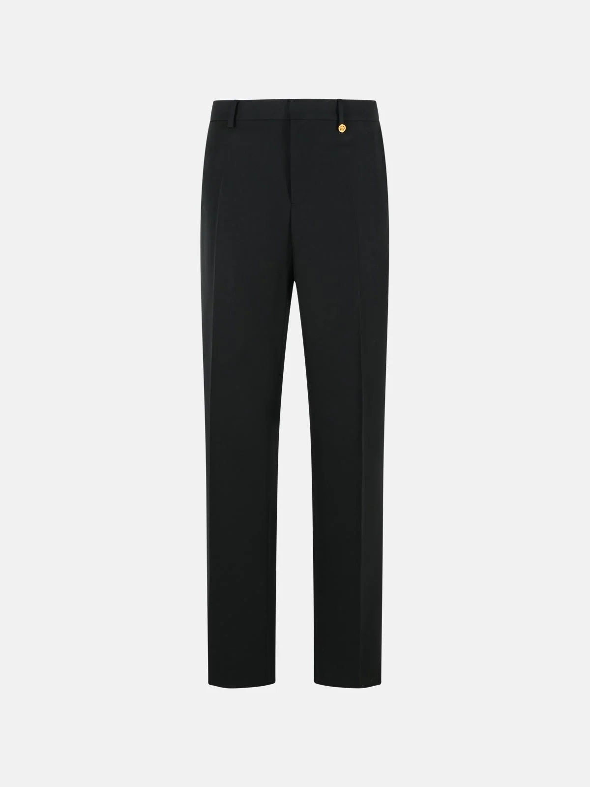 BLACK VIRGIN WOOL TROUSERS - 1
