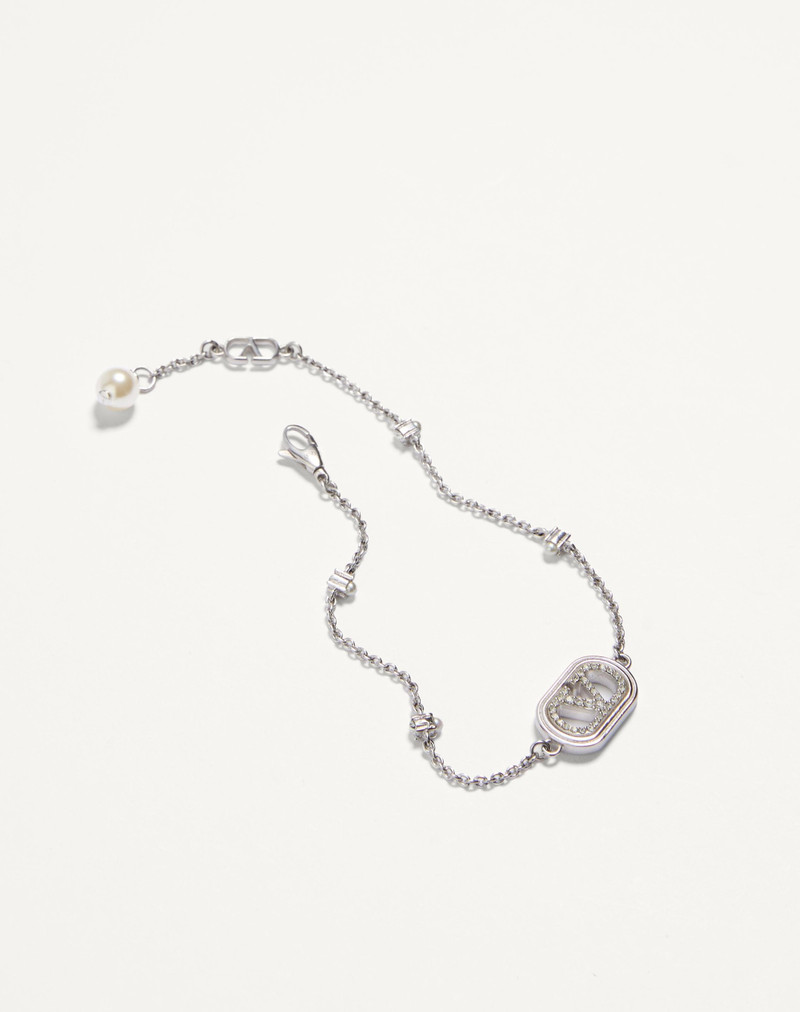 Valentino VLOGO SIGNATURE BRACELET IN METAL, PEARLS AND SWAROVSKI® CRYSTALS outlook