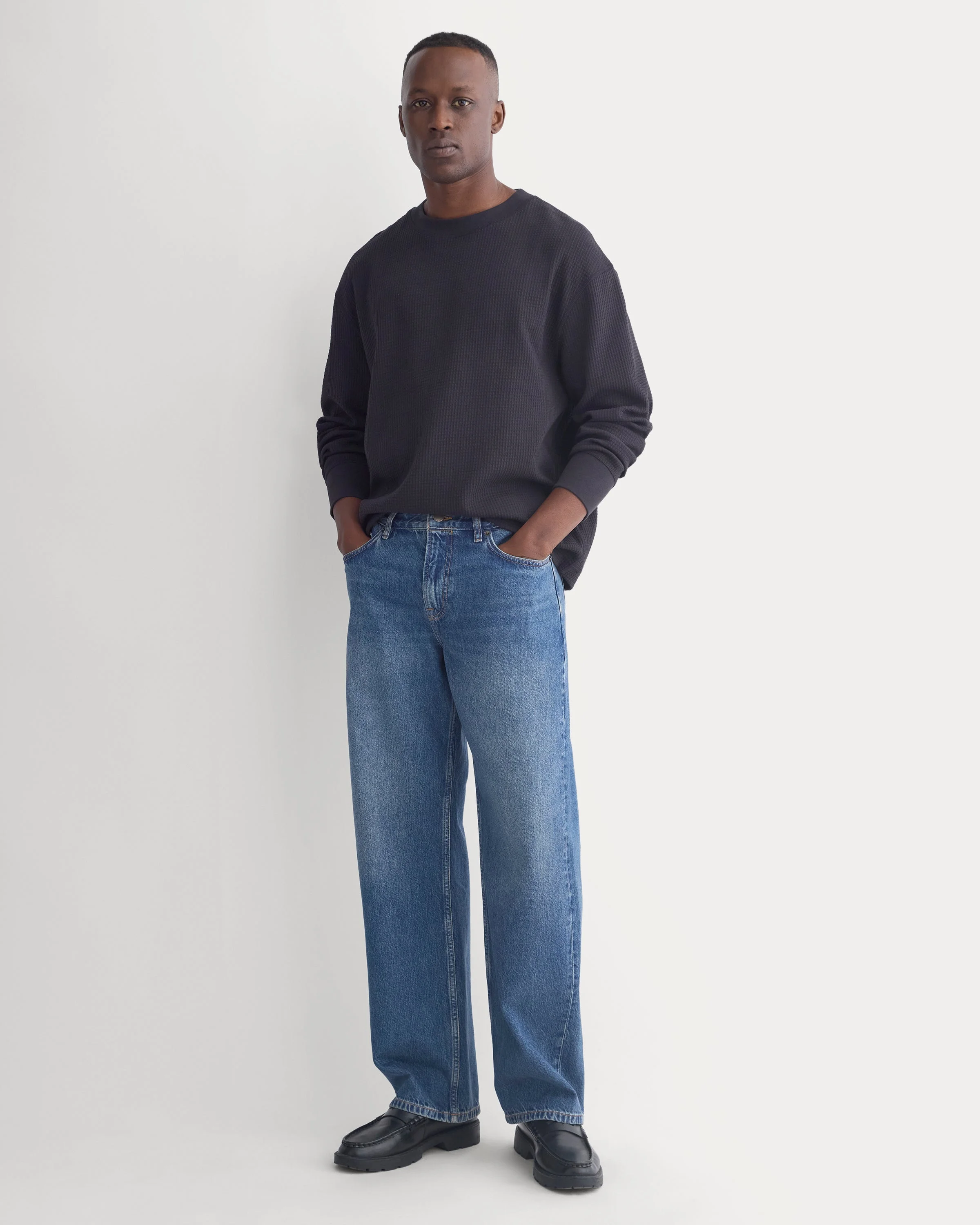 WAFFLE KNIT CREW - 1