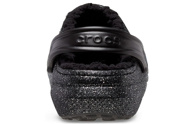 Crocs Classic Glitter Lined Clogs 'Black Silver' 205842-067 - 6