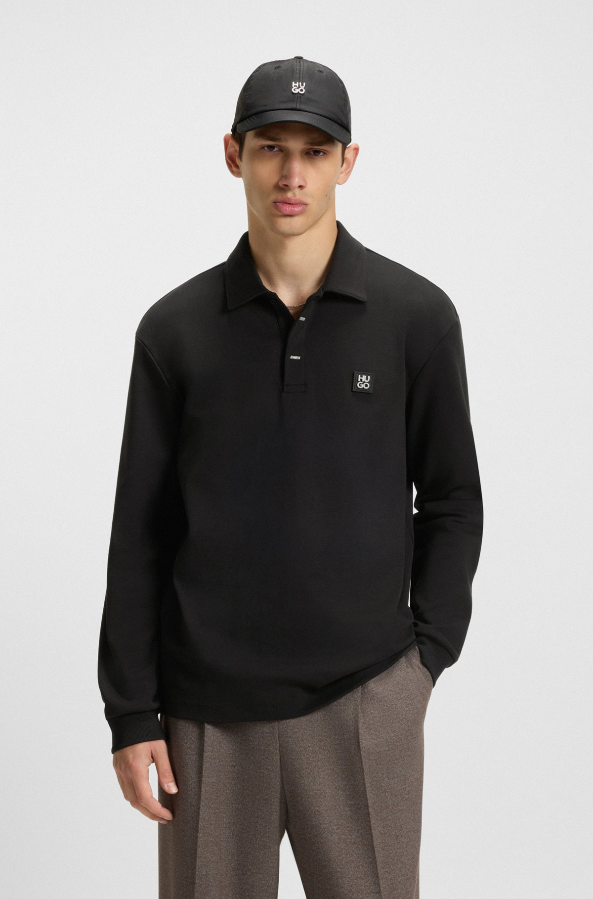 POLO-STYLE SWEATSHIRT WITH COVERED PLACKET - 2