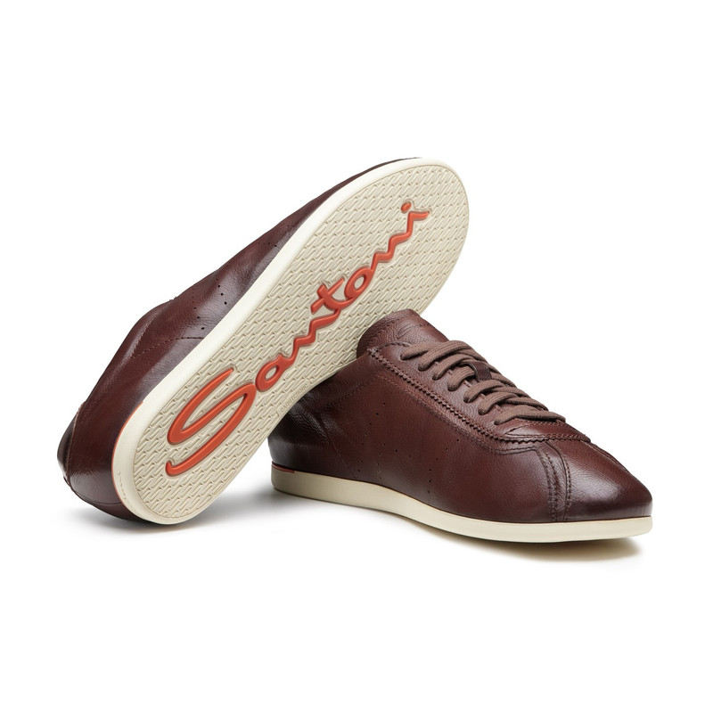 Men's dark brown leather sneaker 3