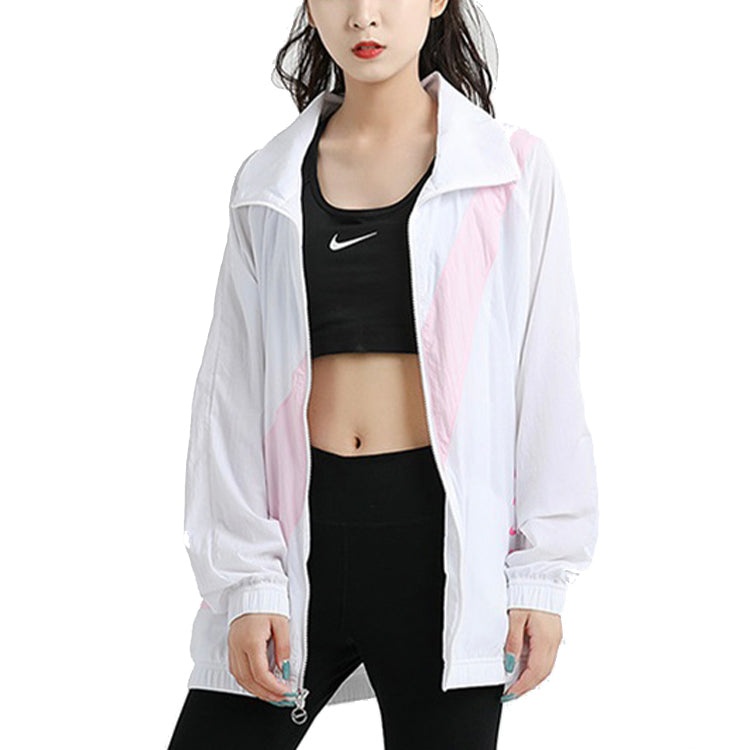 (WMNS) Nike Big Swoosh Jacket 'White Pink' DA0981-100 - 3