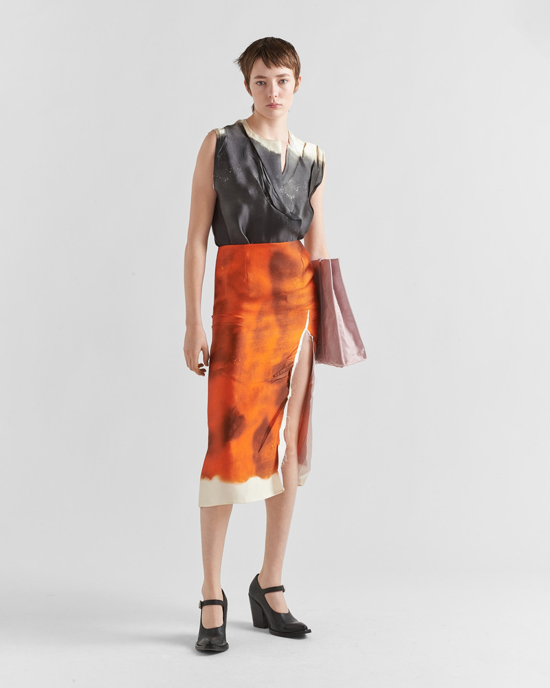 Prada Printed satin top outlook