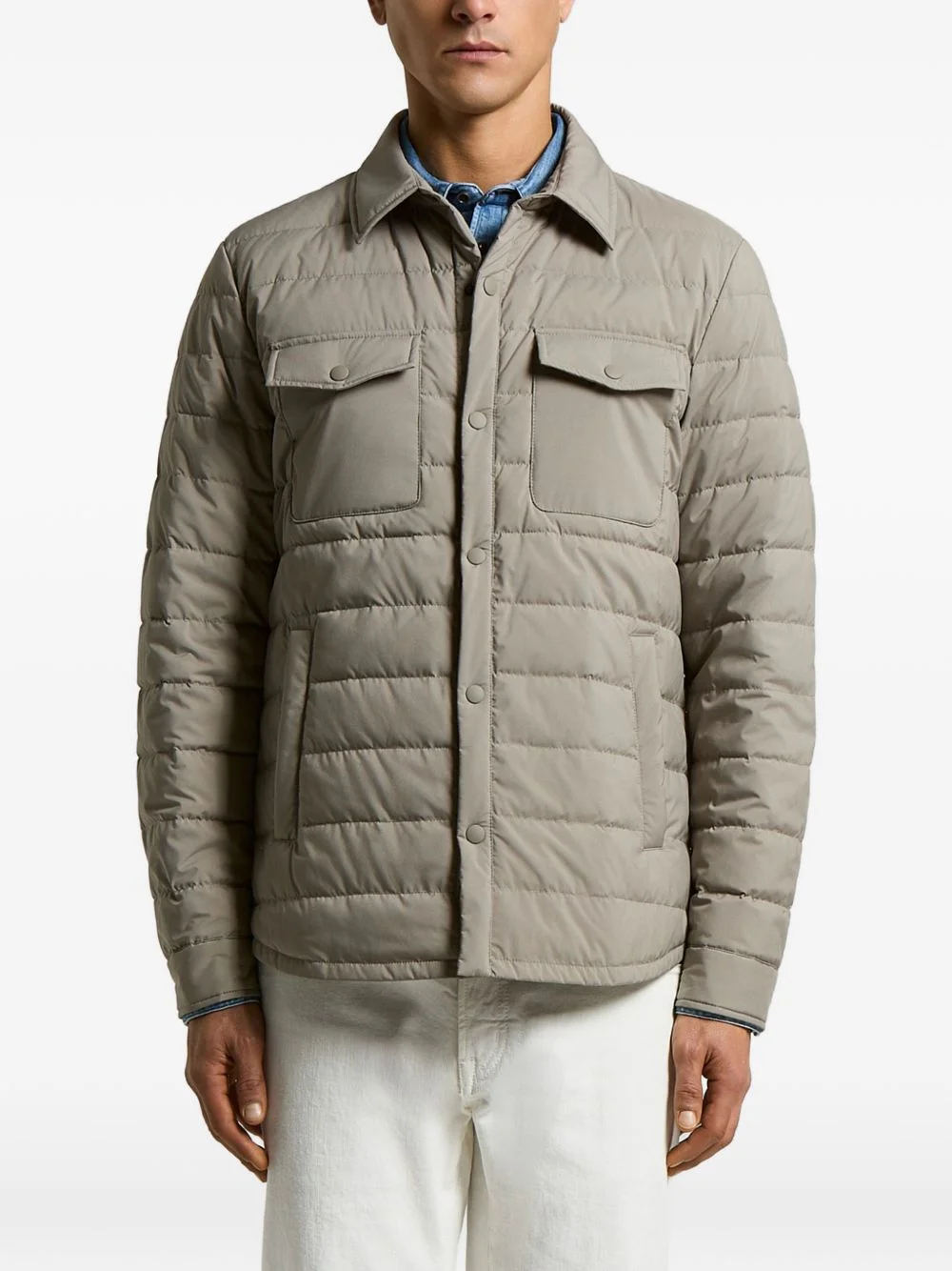buttoned quilted jacket - 1