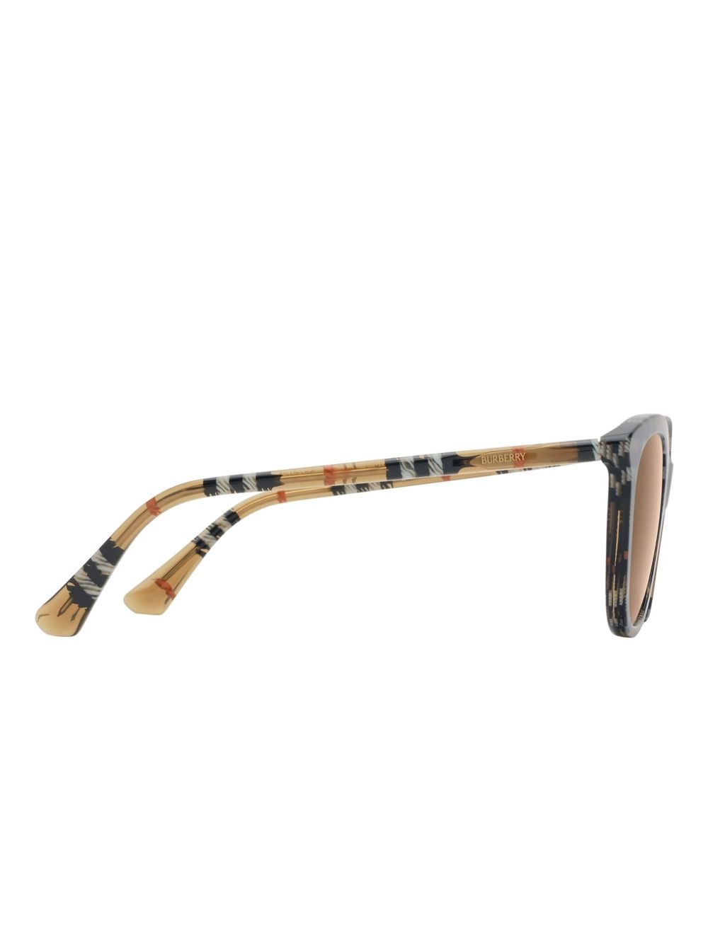 round-frame checked sunglasses - 2