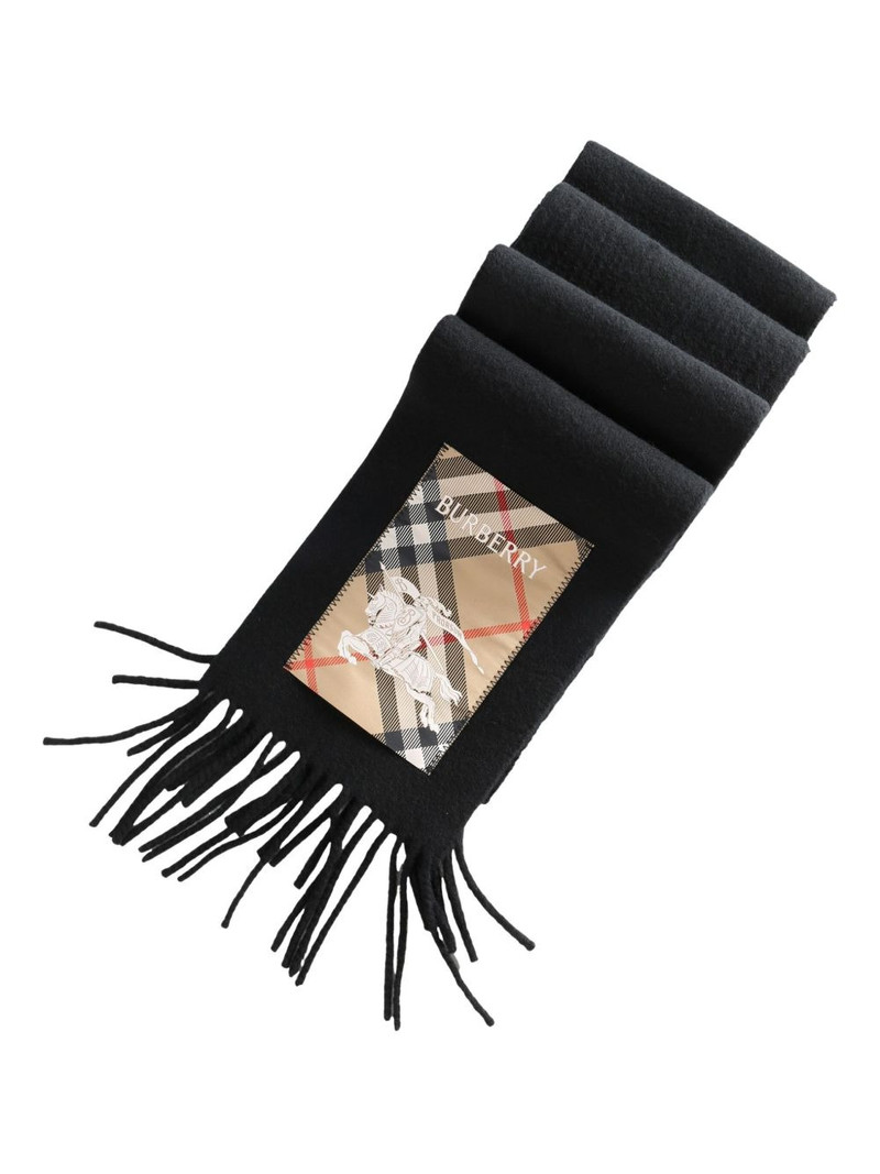 Burberry EKD-appliqué fringed scarf outlook