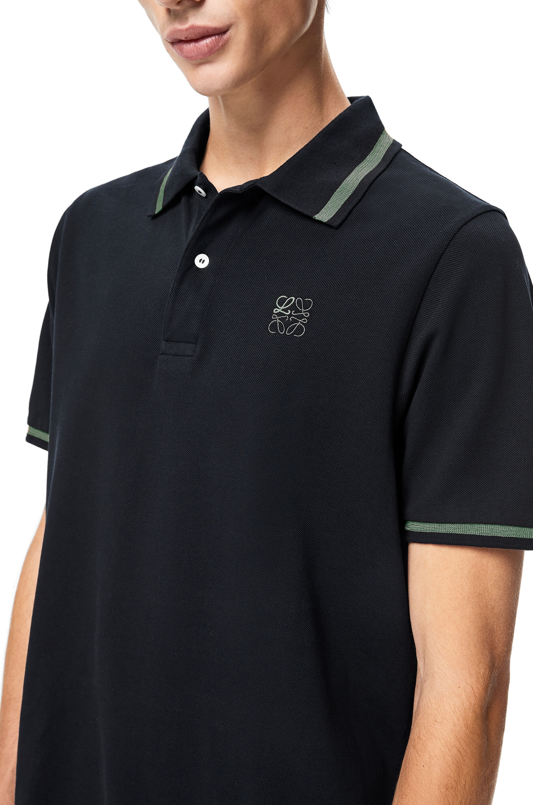 Anagram embroidered polo in cotton - 5