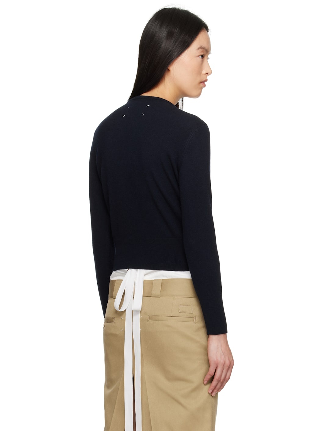 Navy Wool Cardigan - 3
