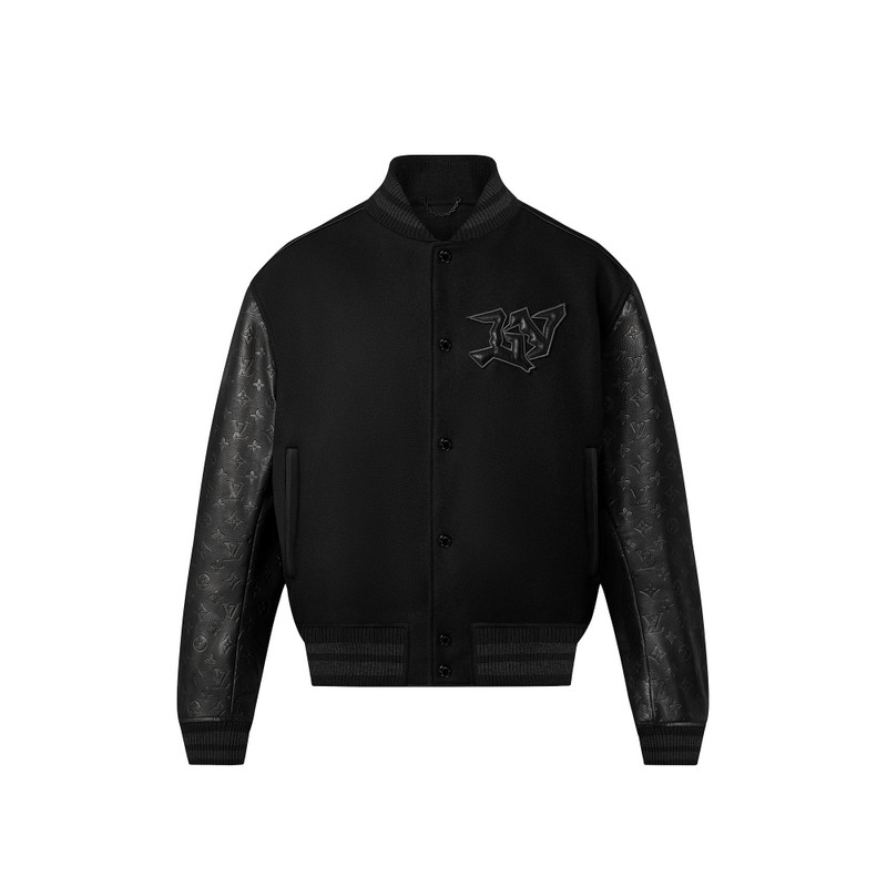 Monogram Embossed Leather And Wool Blouson - 1