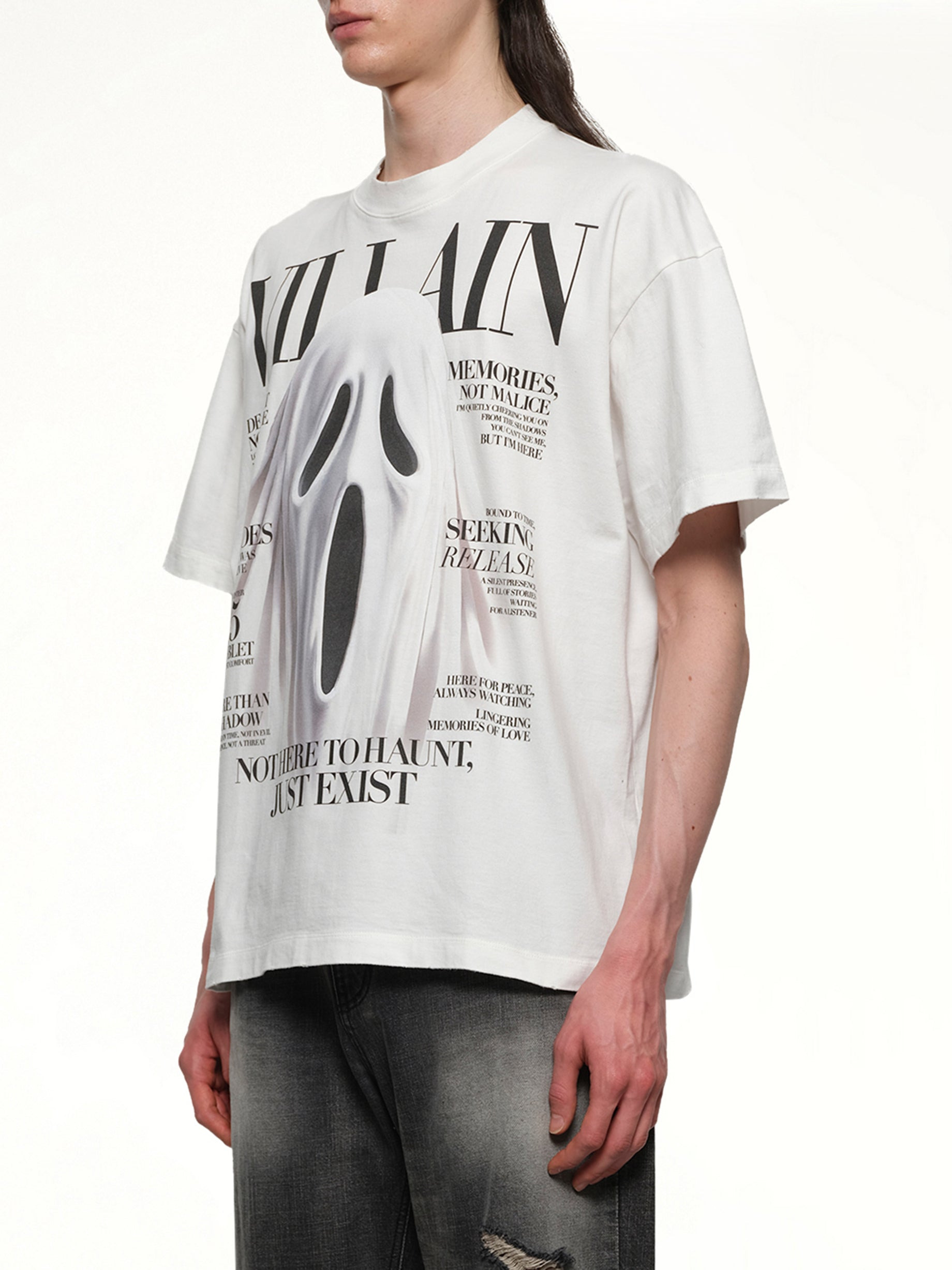Villain Cover Print T-Shirt in White - 3