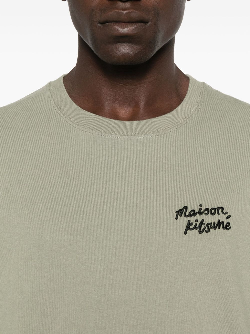 logo-embroidered cotton T-shirt - 4