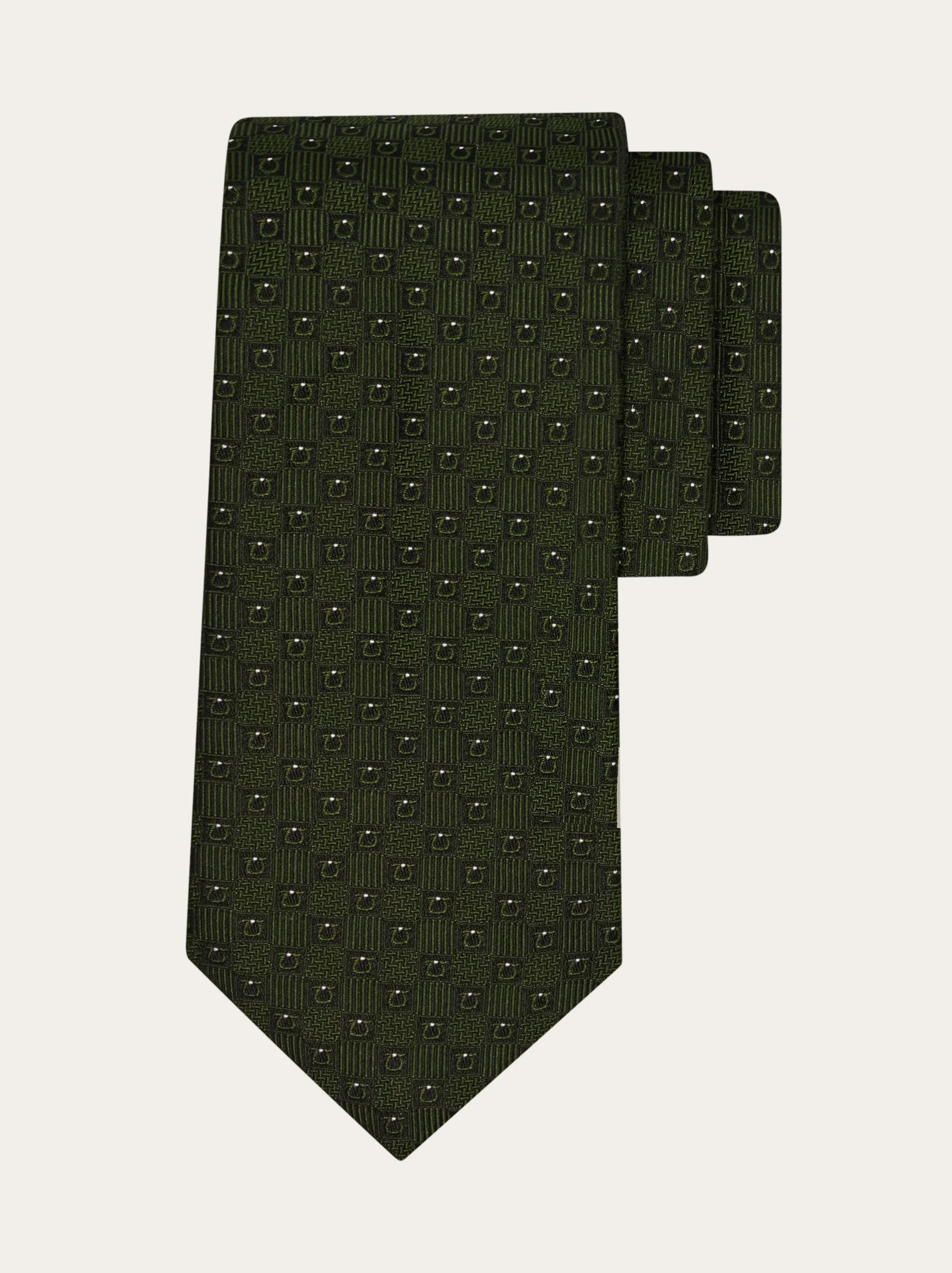 Gancini jacquard silk tie - 1