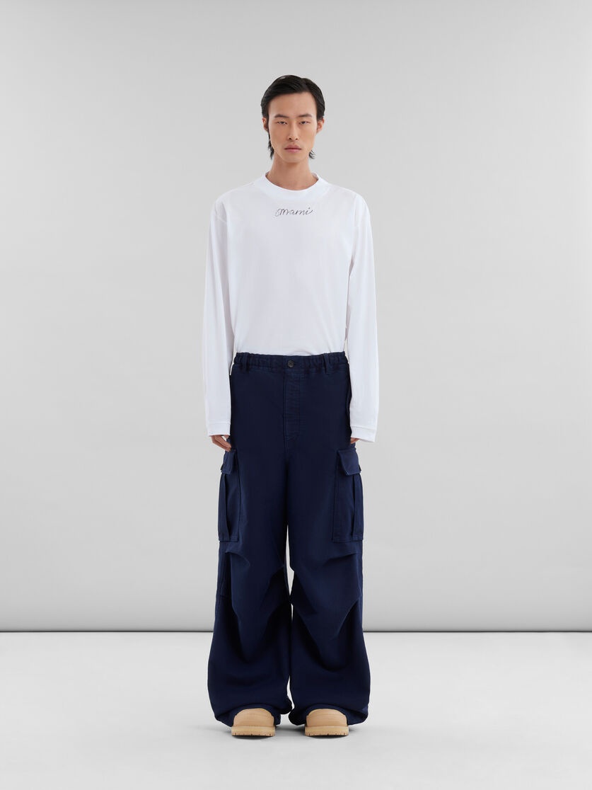 NAVY ORGANIC MOLESKIN CARGO PANTS - 2