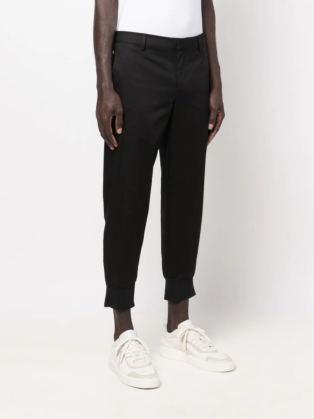 tapered-leg cotton trousers - 3