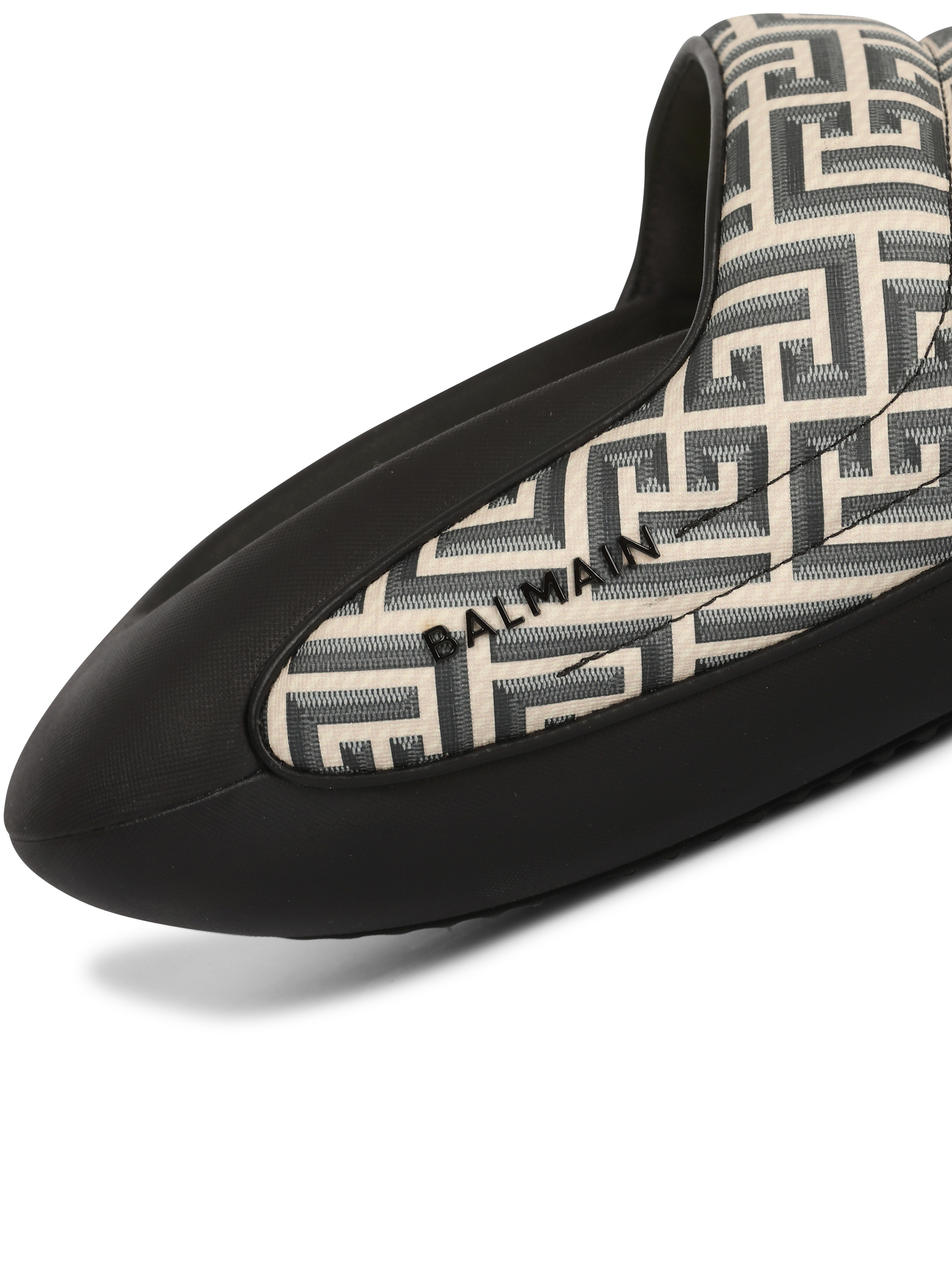 Quilted leather B-IT mules with Balmain monogram print - 6