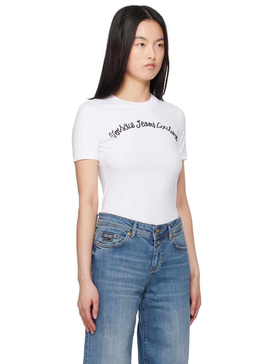 White Screen-Printed T-shirt - 2