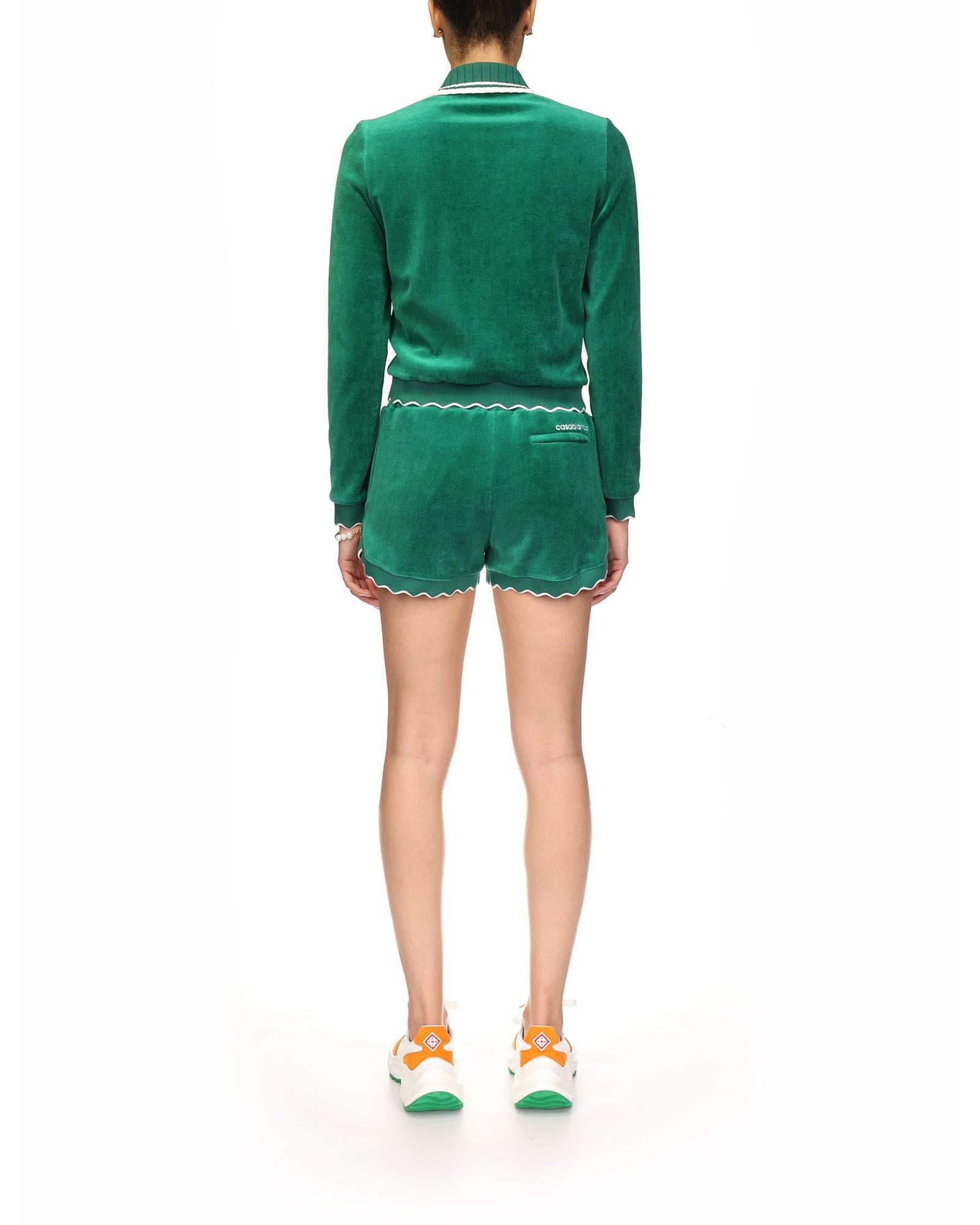 CASABLANCA 'TRACK' GREEN COTTON BLEND SWEATSHIRT