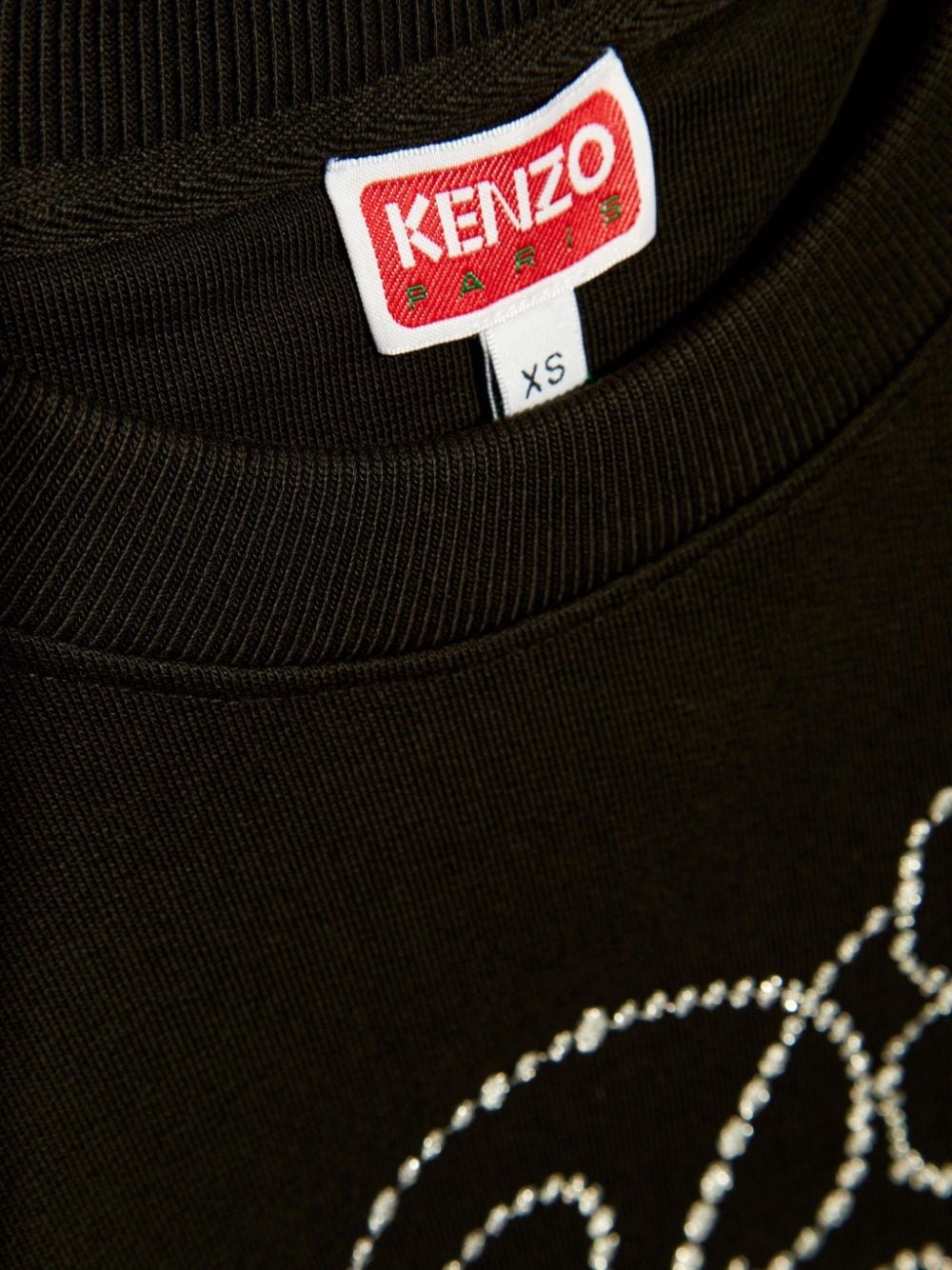 rhinestone-logo crew-neck sweatshirt - 5