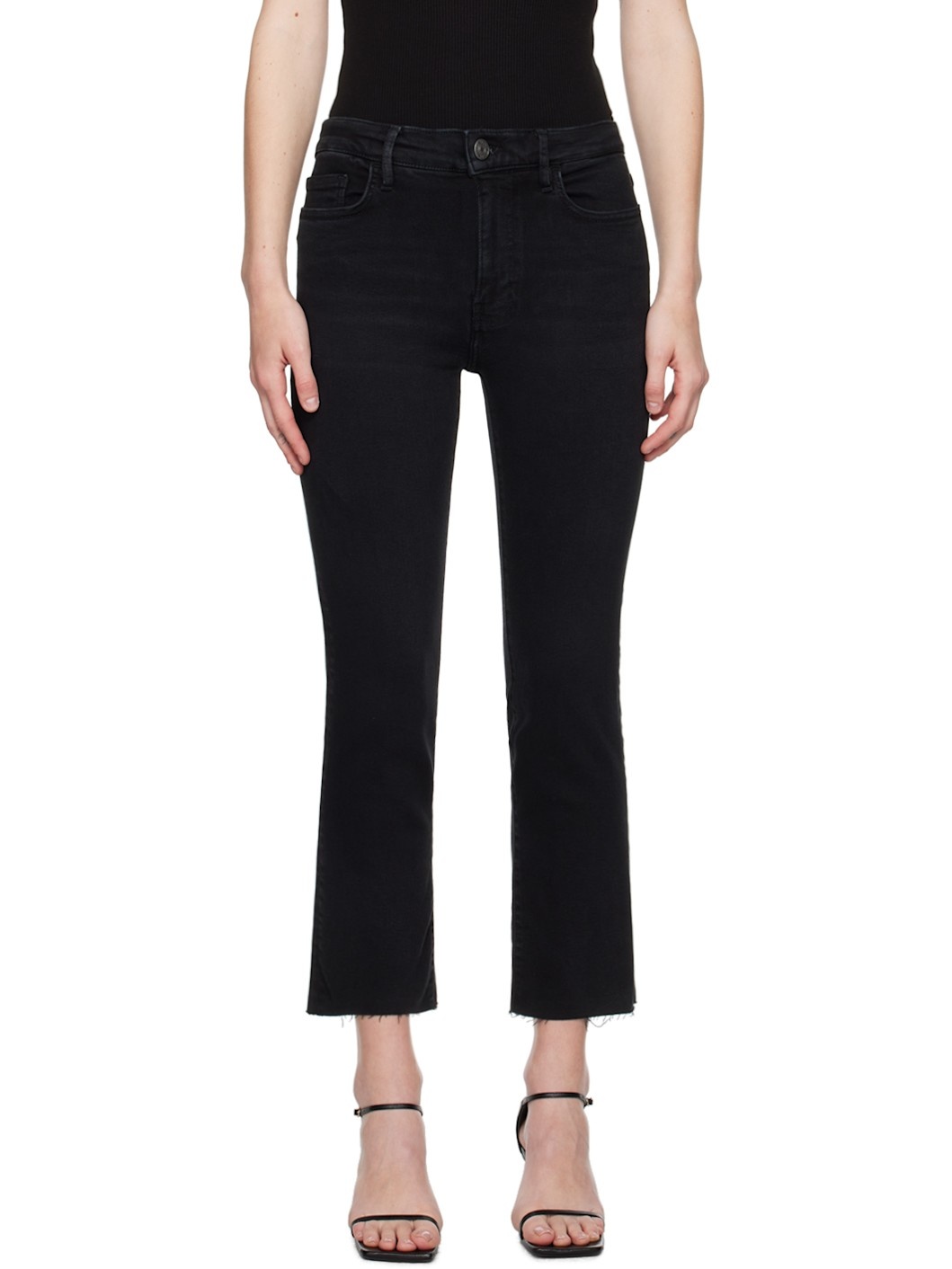 Black 'Le High Straight' Jeans - 1