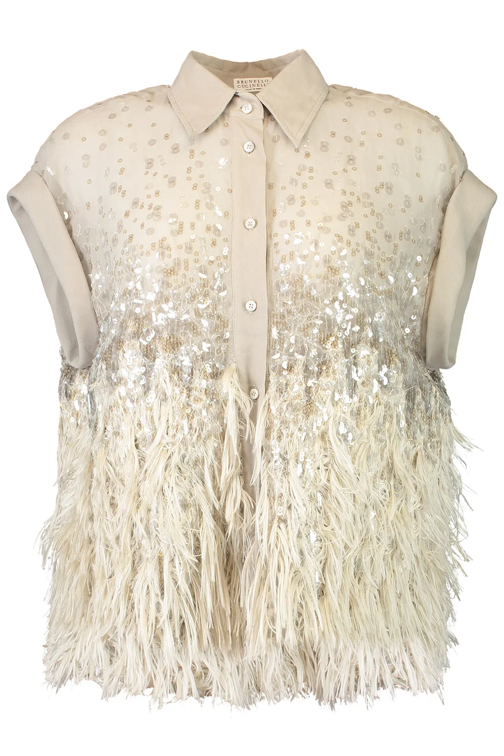 Short Sleeve Degrade Embellished Shirt - 1