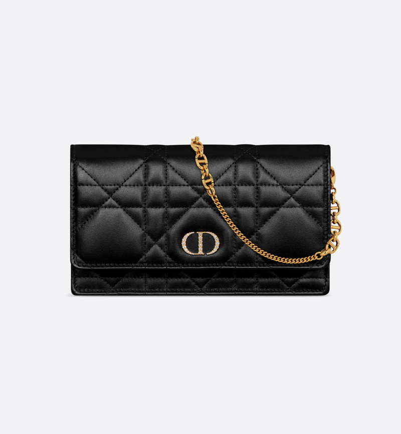 Dior Caro Pouch with Chain and Crystals 1
