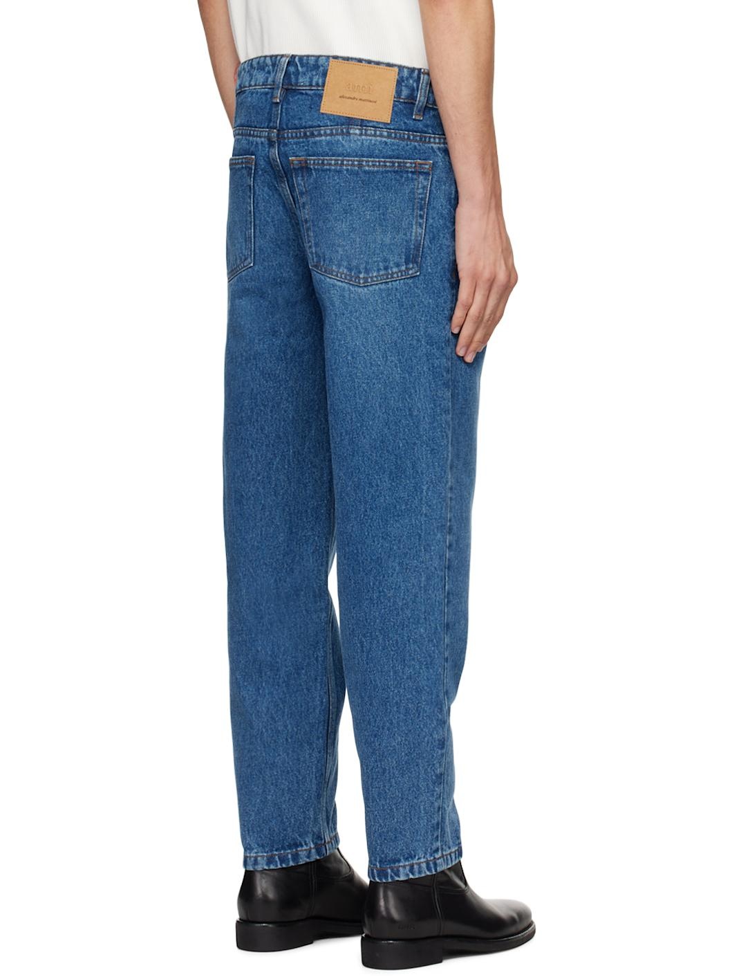 Blue Tapered Fit Jeans - 3