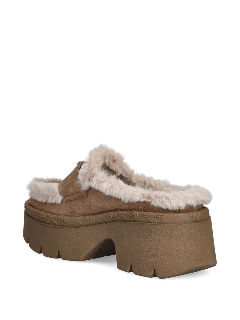 70mm faux fur-trim mules 4