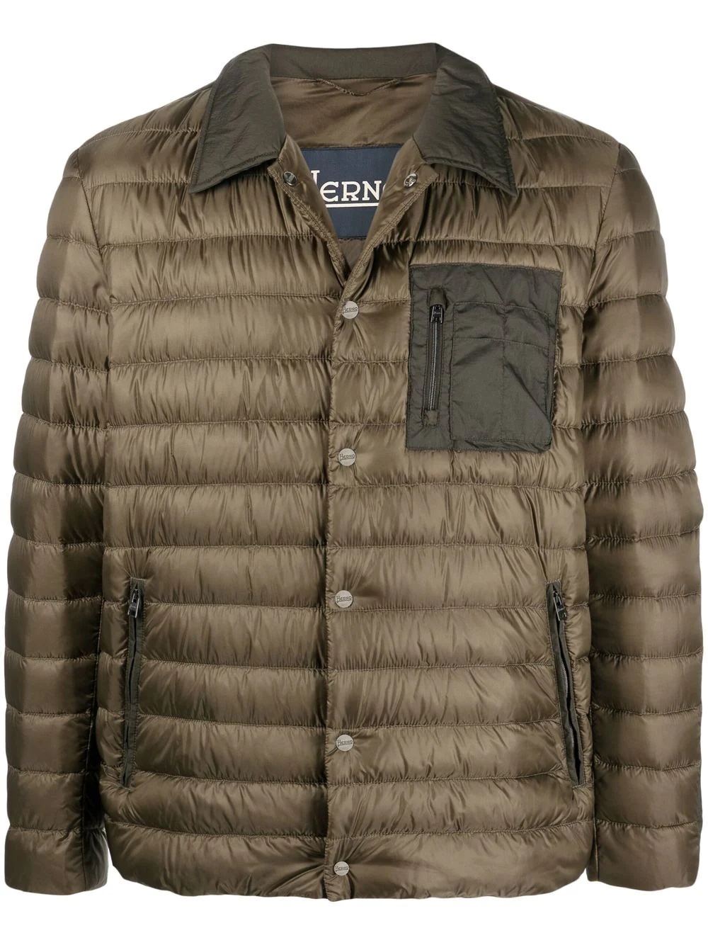 padded button-down jacket - 1