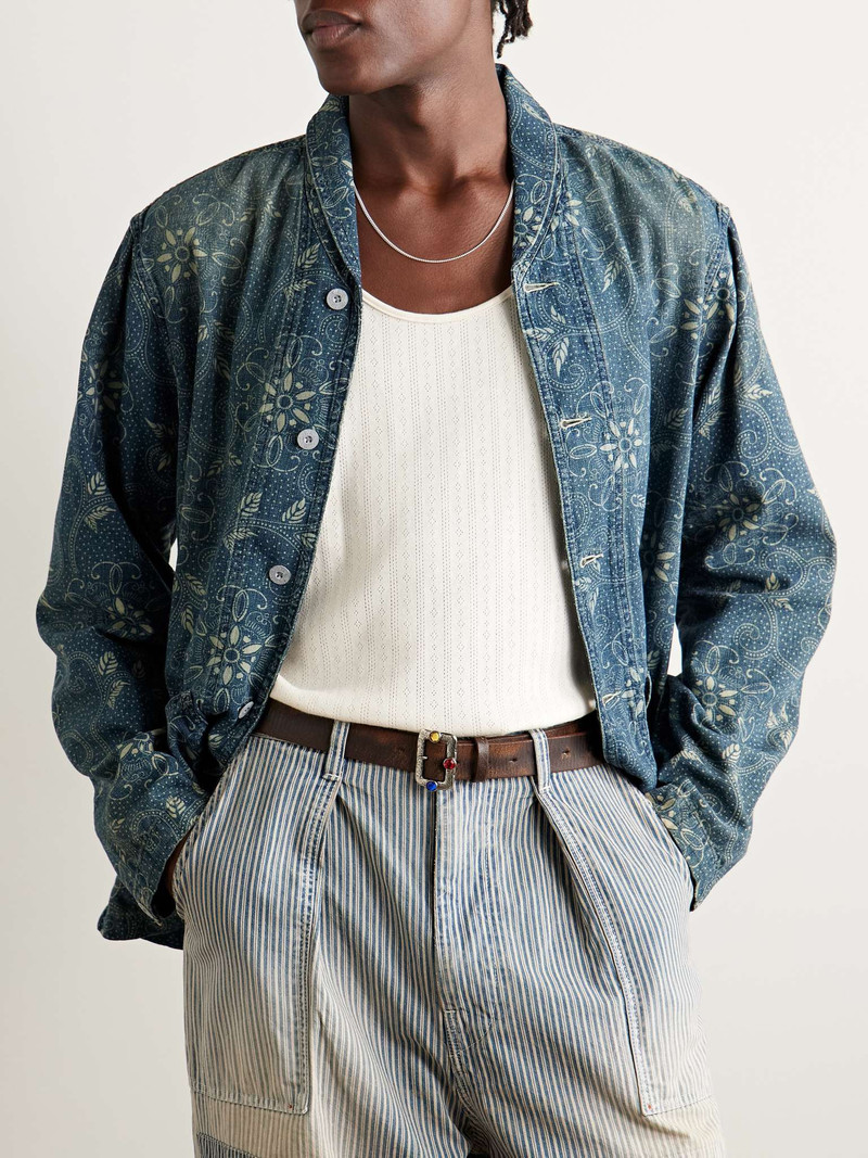 3cm Crystal-Embellished Oiled-Leather Belt 3