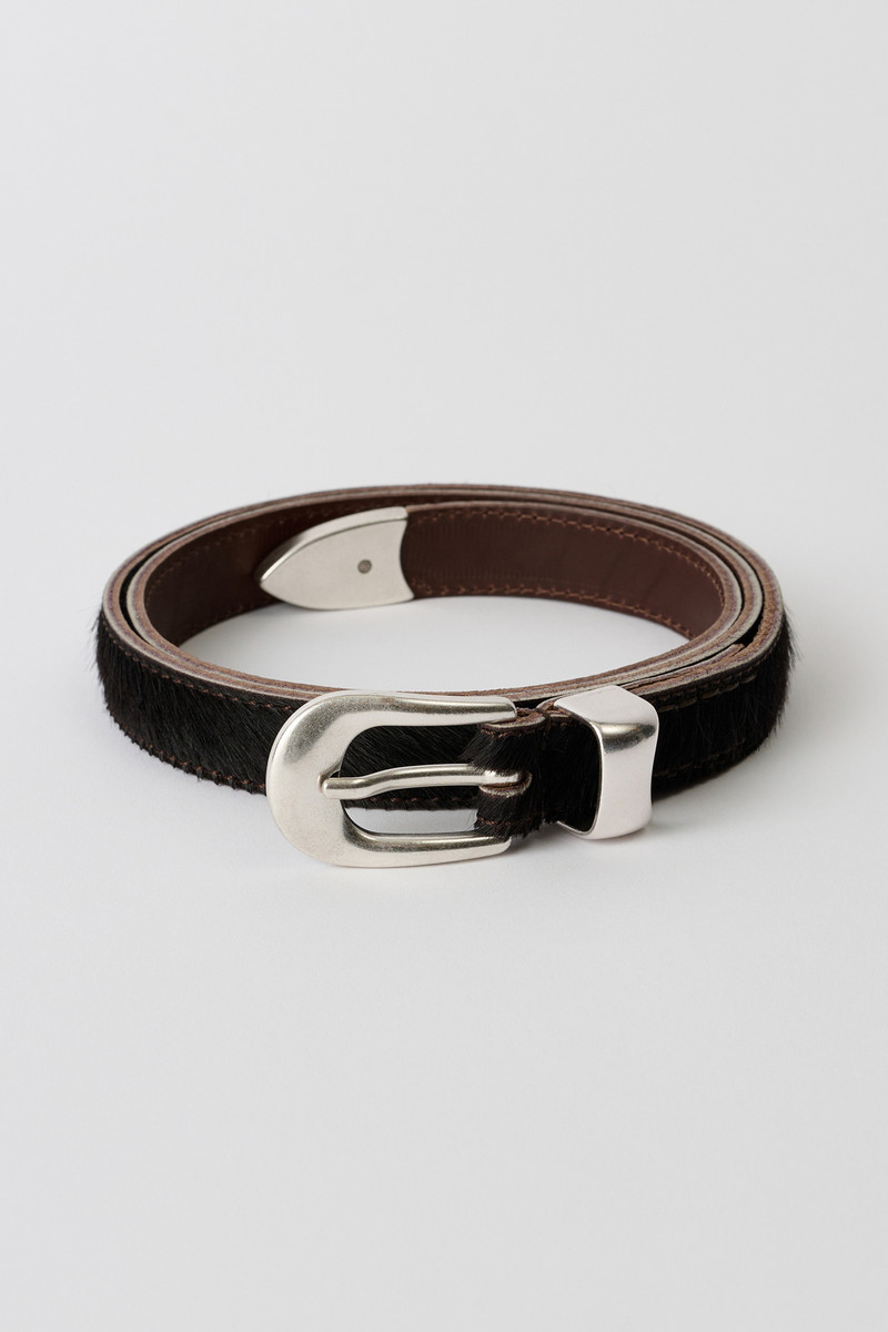 2 CM Belt Chocolate Hair On Hide 1