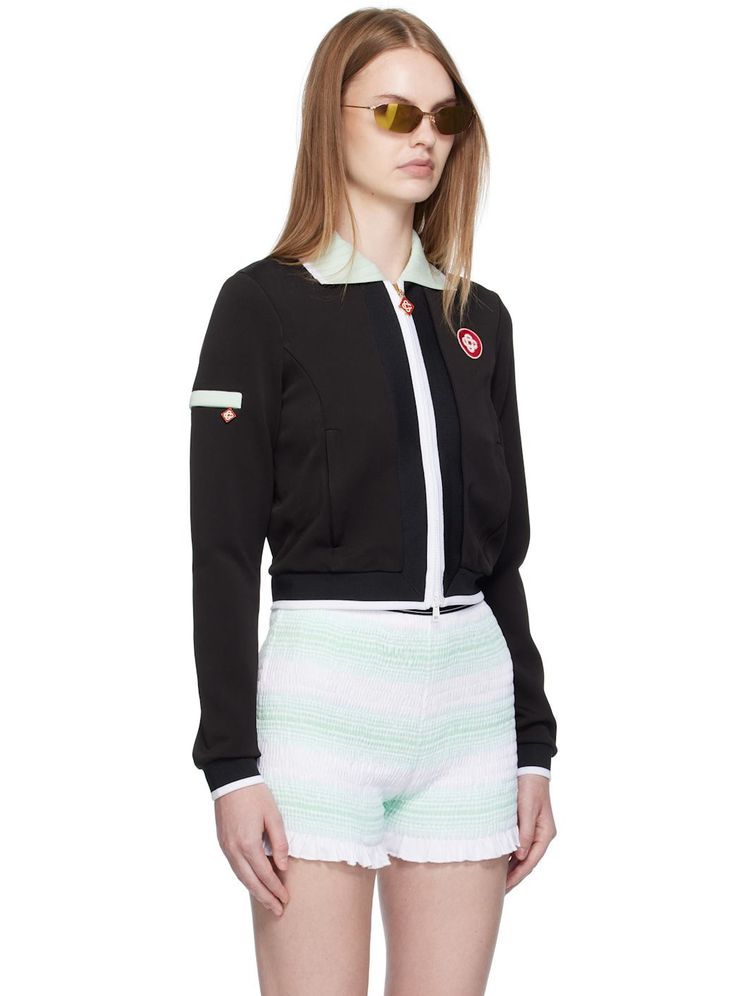 Black Viscose Track Jacket - 2