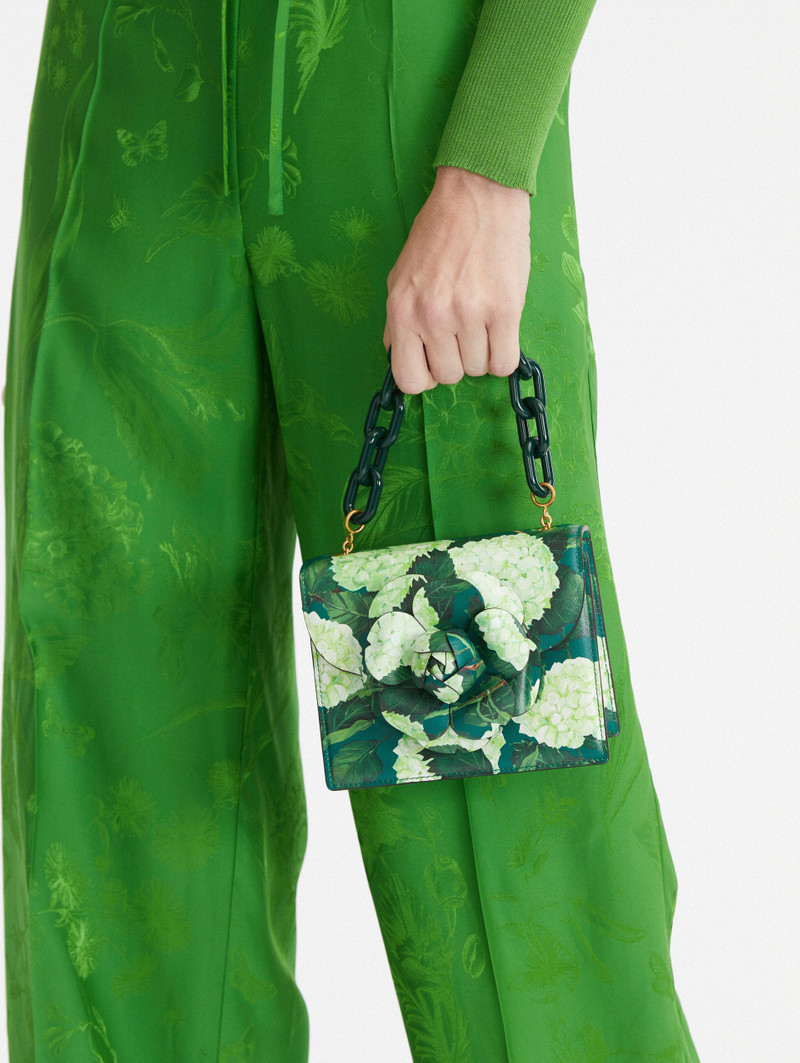Oscar de la Renta HYDRANGEA PRINTED MINI TRO BAG outlook