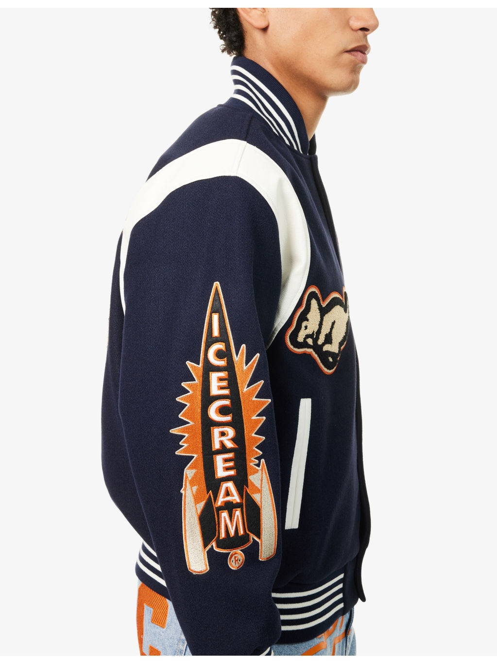 Collegiate Patch Brushed-Fleece Varsity Jacket - 5