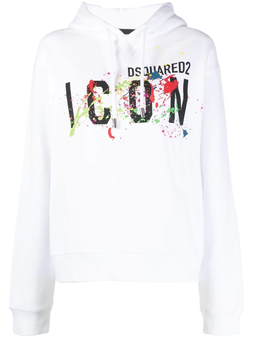 splatter logo-print hoodie - 1