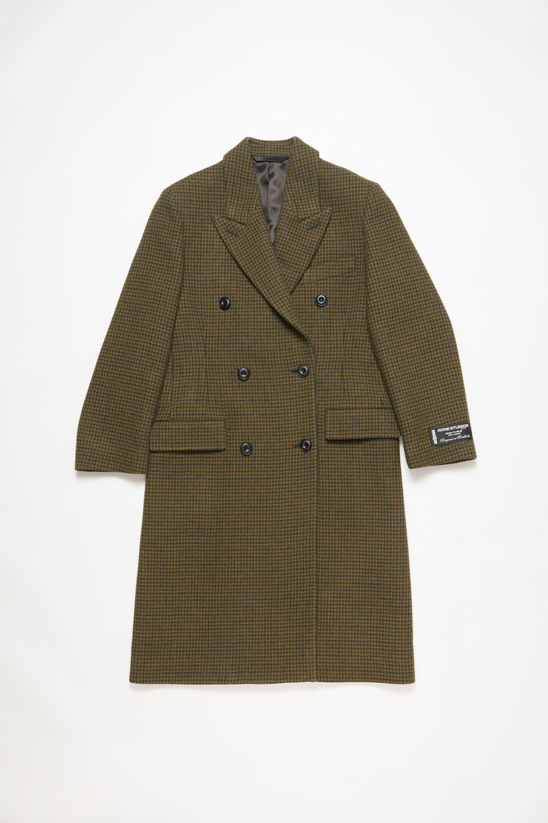 Double-breasted wool coat - Khaki green 1