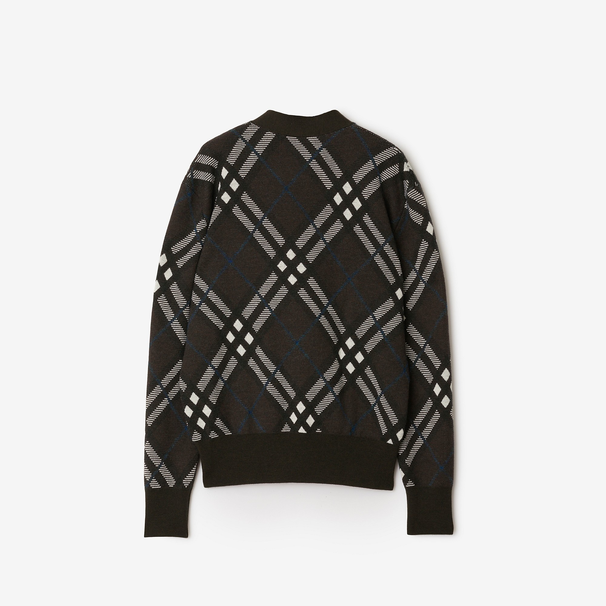 Check Wool Blend Cardigan - 5