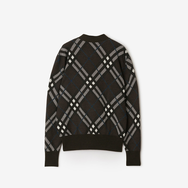 Check Wool Blend Cardigan 5