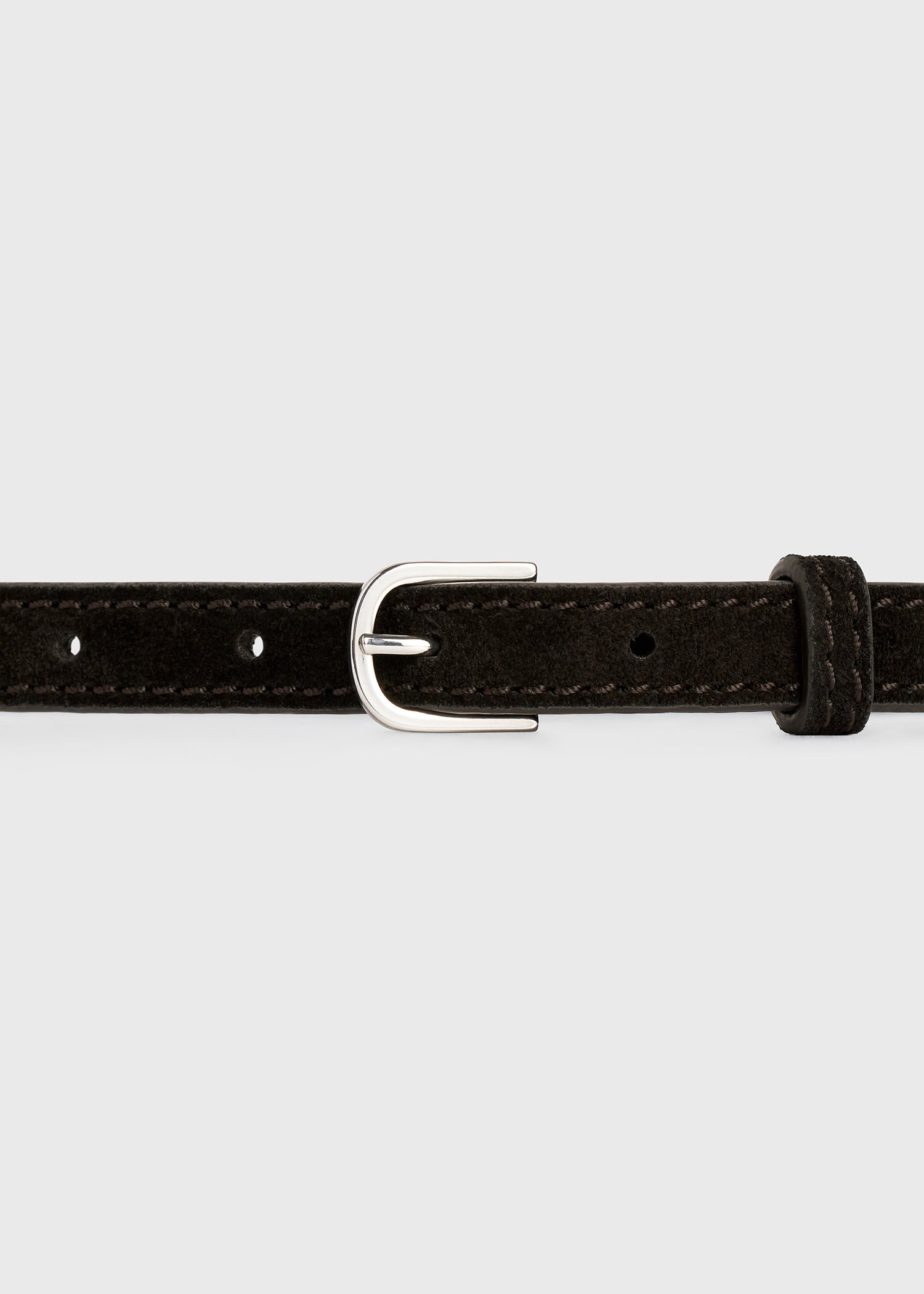 Thin trouser leather belt espresso - 5