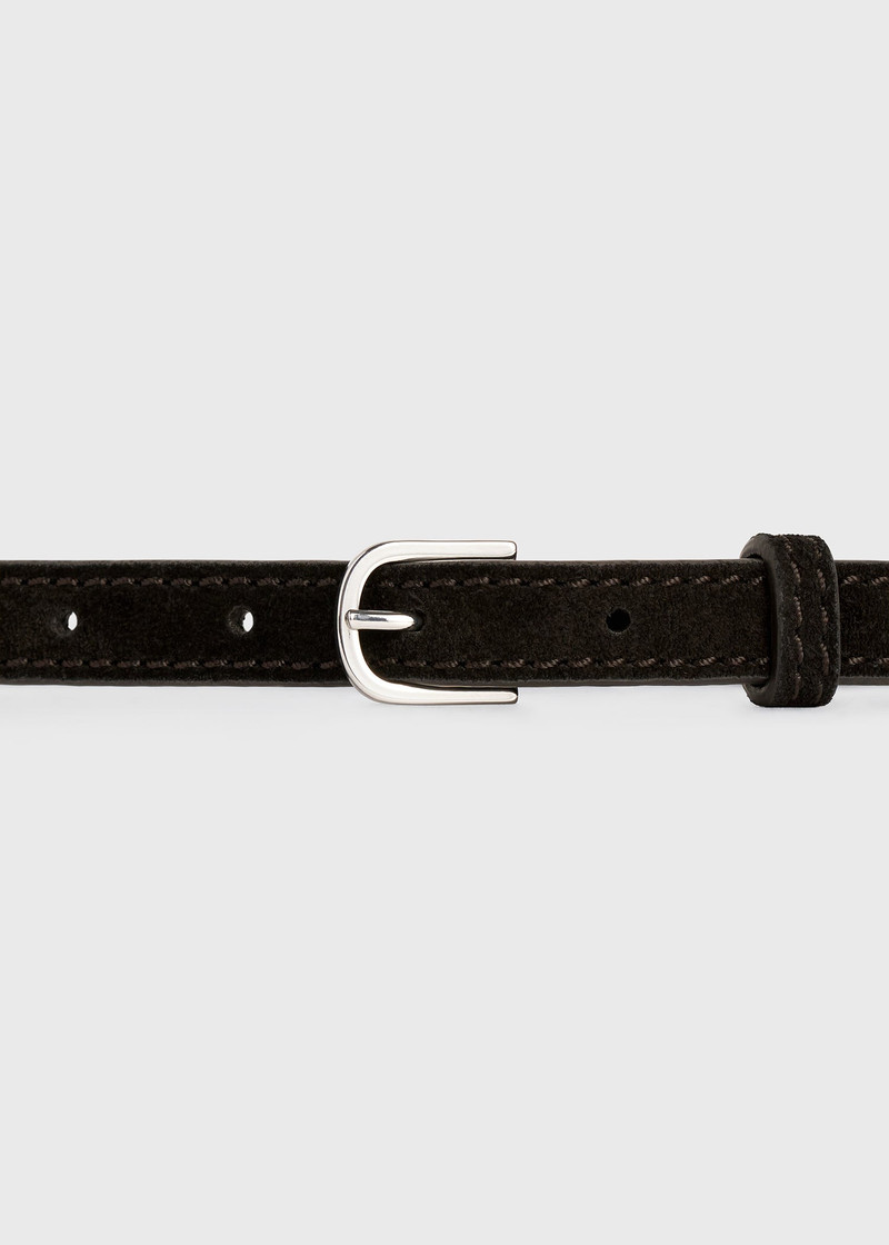 Thin suede belt espresso 5