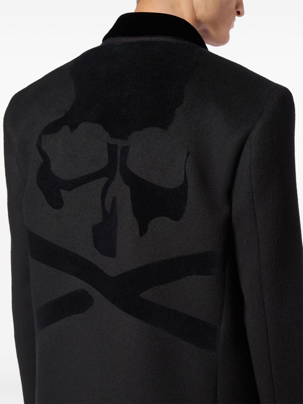 flocked-logo coat - 5