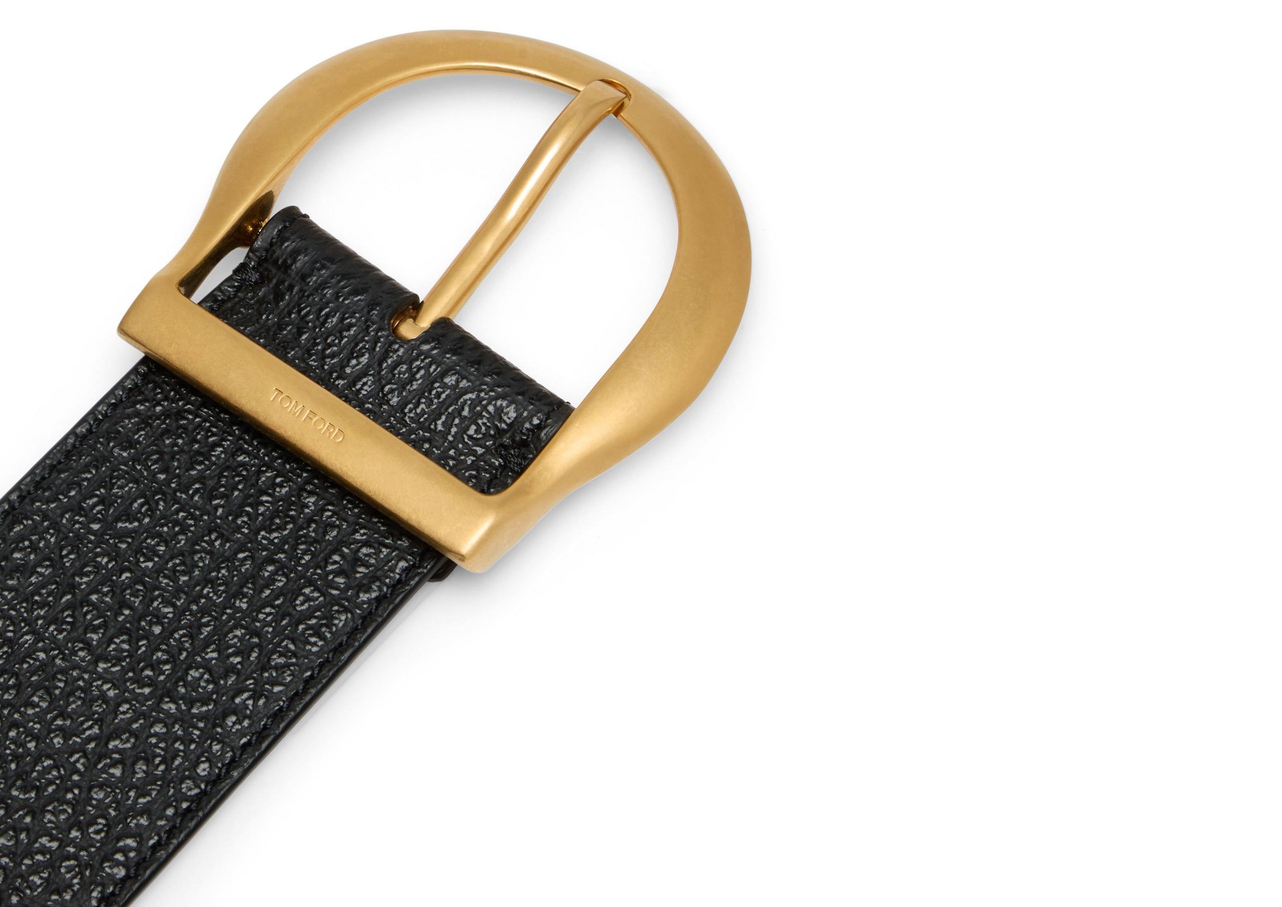 GRAIN LEATHER WESTERN JEANS BELT - 3