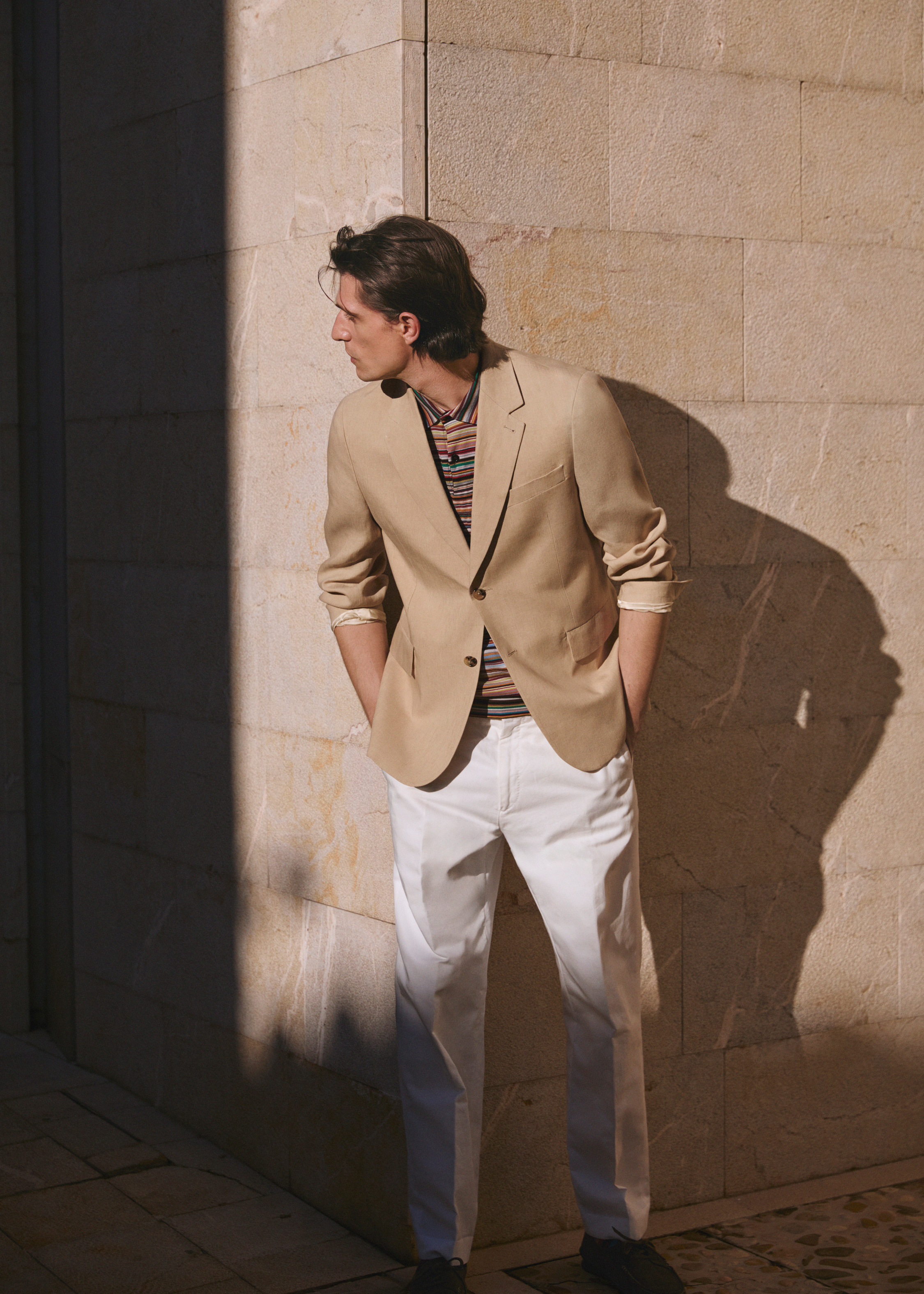 Beige Linen Buggy-Lined Blazer - 2